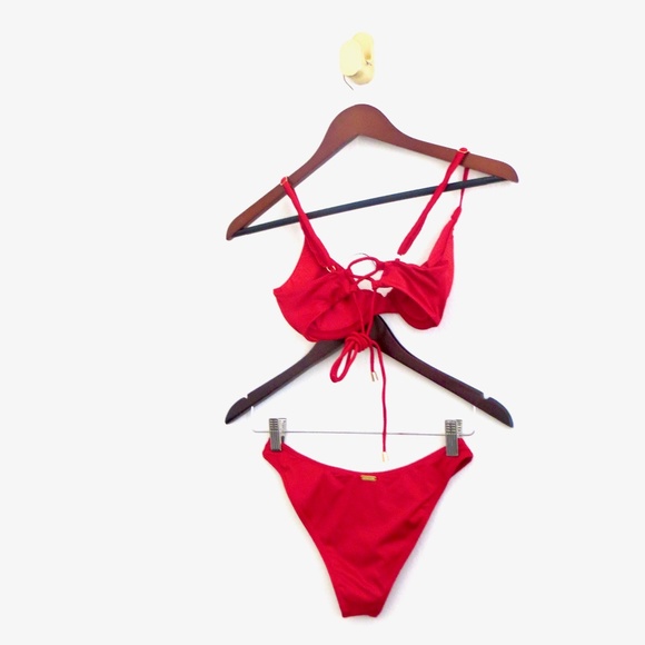 NEW! Kenny Flowers THE CALI Underwire Bikini Top and Bikini Set Red SZ S - Picture 12 of 16